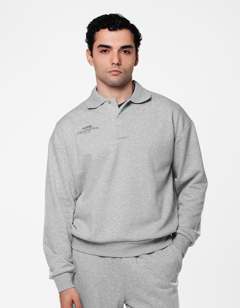 The Aesthetics Collared Sweatshirt - Heather Gray