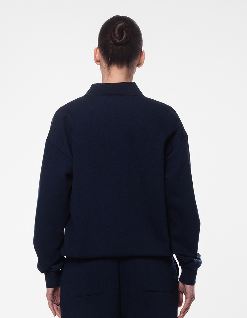 The Aesthetics Collared Sweatshirt - Navy Ink
