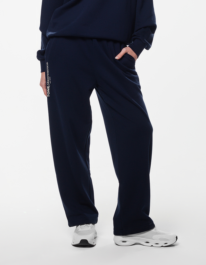 The Aesthetics Wide Sweatpants - Navy Ink