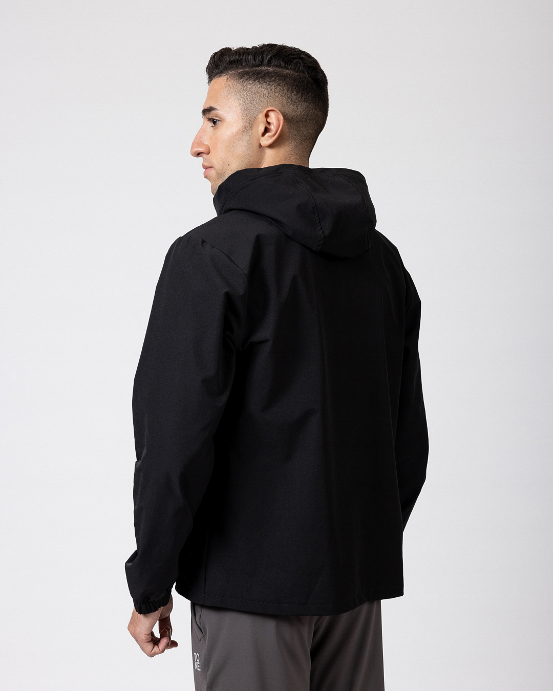 The Pace 1/4 Zip Hooded Jacket – Black | tonelifestyle.com